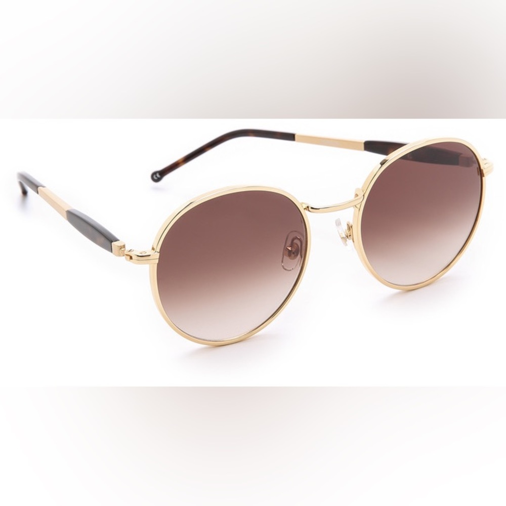 Wildfox “Dakota” Gold & Tortoise Round Sunglasses
